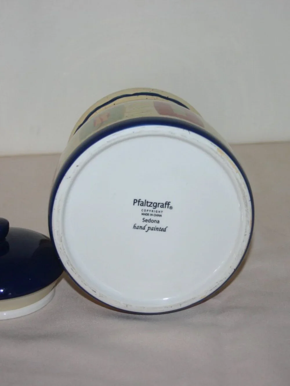Pfaltzgraff Stoneware Pottery Hand Painted 'Sedona' Small Cookie Jar w/Lid B-328